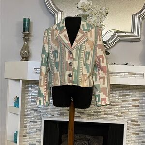 Vintage Lori Zoni Aztec Western Cowgirl blazer size L